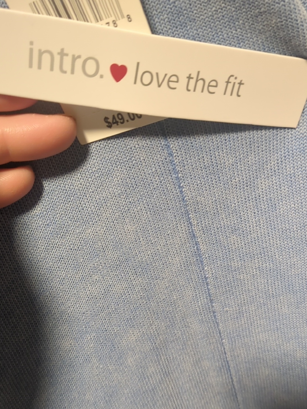 Intro Love the Fit Blue V-Neck Sweater Sweatshirt Women’s Medium NWT - Picture 10 of 12